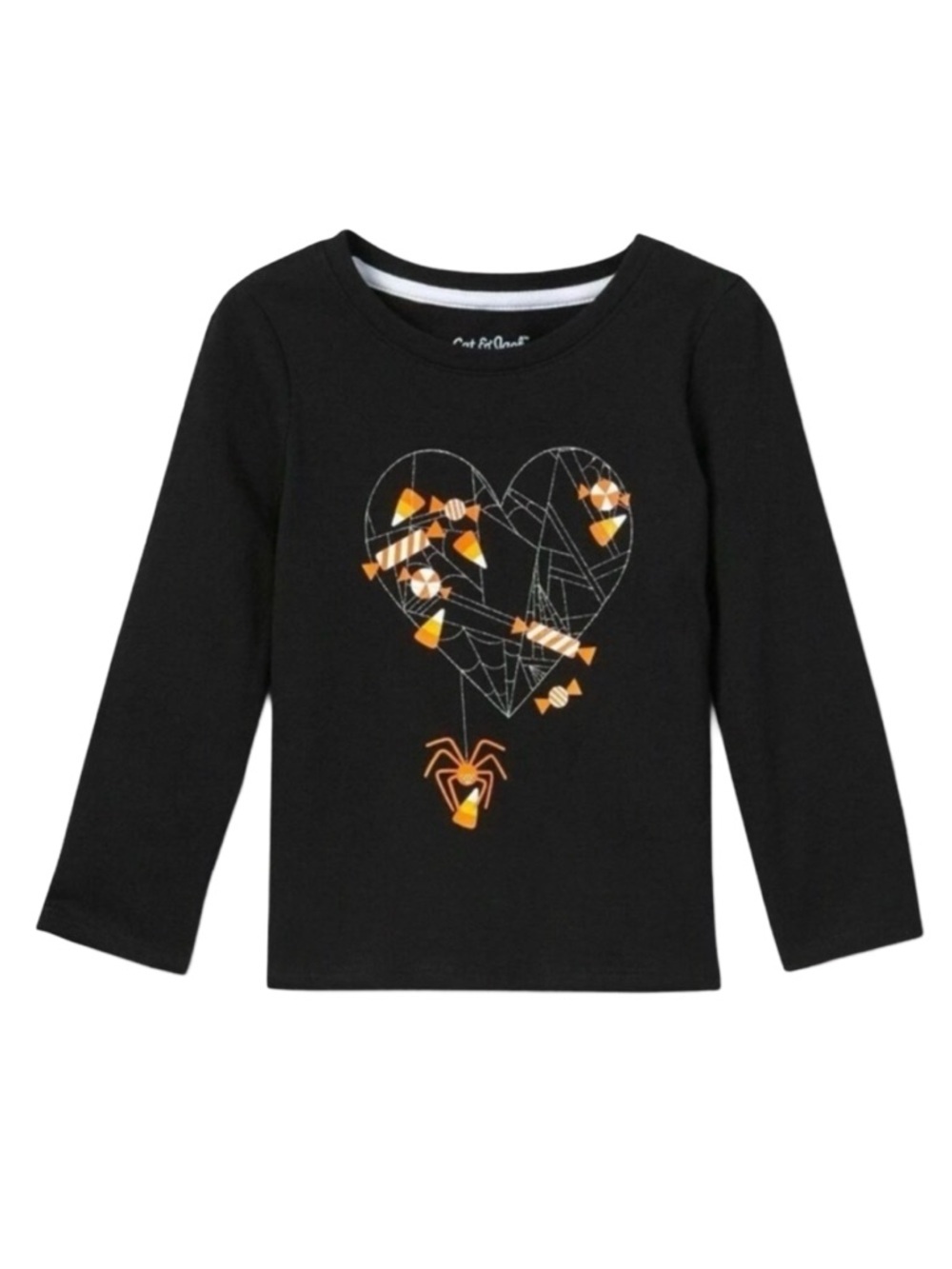 CAT & JACK CANDY CORN PRINT LONG SLEEVE T-SHIRT SIZE 18M (NEW WITH TAGS) A10